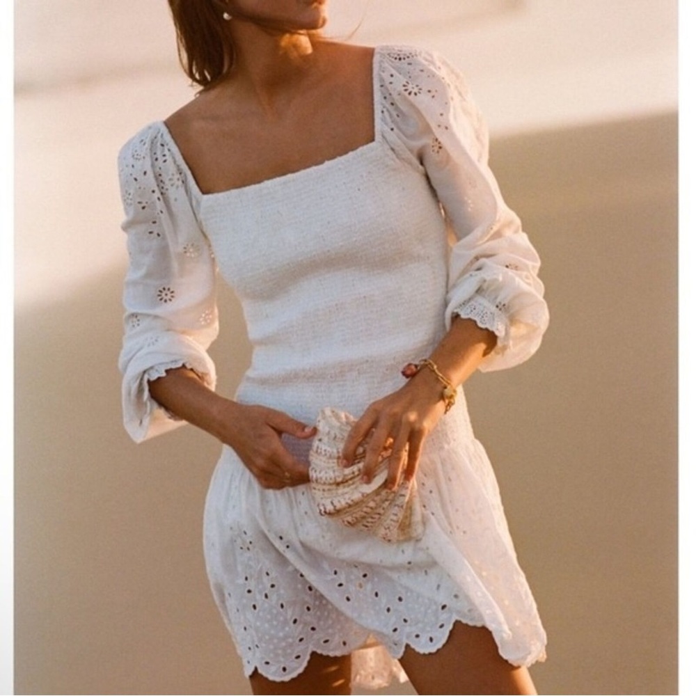 LoveShackFancy White Eyelet Dress